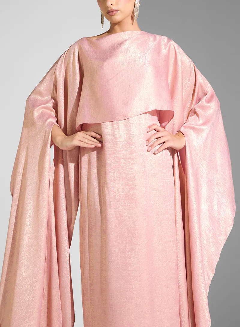 Golden Apple Blouson Overlay Column Dress