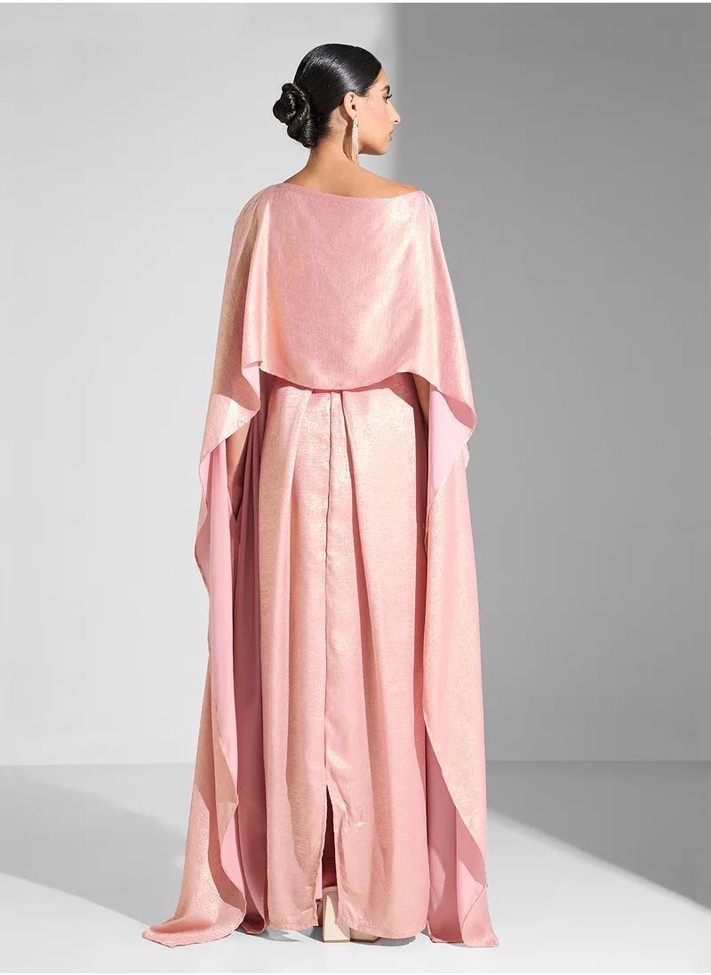 Golden Apple Asymmetric  Maxi Long Sleeves Dress
