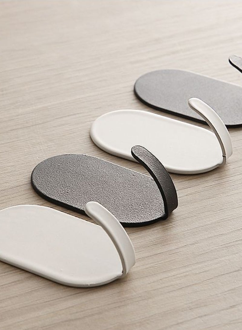 10 Pcs Heavy Duty Oval Adhesive Towel Hooks Stick on Towel Hanger Wall Holder Waterproof Stainless Steel Sticky Hooks for Hanging Bathroom Kitchen Home 5x3.2 cm Black - Image 3