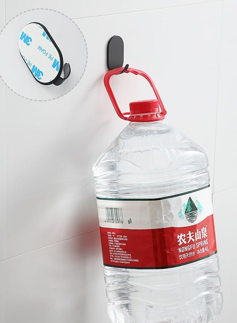 10 Pcs Heavy Duty Oval Adhesive Towel Hooks Stick on Towel Hanger Wall Holder Waterproof Stainless Steel Sticky Hooks for Hanging Bathroom Kitchen Home 5x3.2 cm Black - Image 4