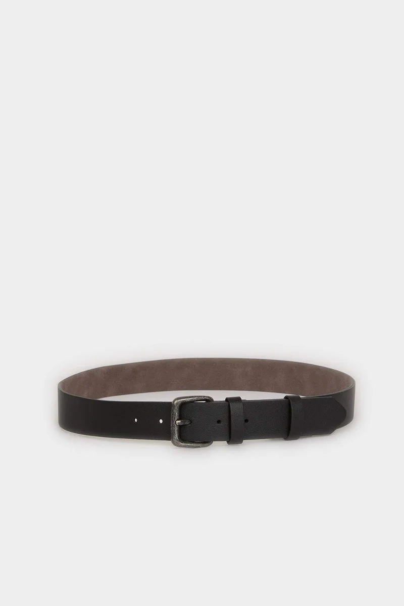 ديفاكتو Man Rectangle Clasp Faux Leather Jean Belt