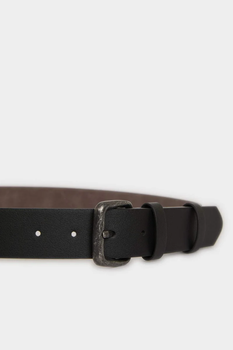 ديفاكتو Man Rectangle Clasp Faux Leather Jean Belt