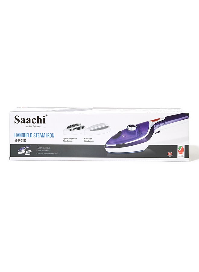 ساتشي جهاز كي كهربائي بالبخار محمول باليد ومزود بقاعدة من السيراميك 0.07 L 1100 W NL-IR-389C-PP أبيض/أرجواني - Image 5