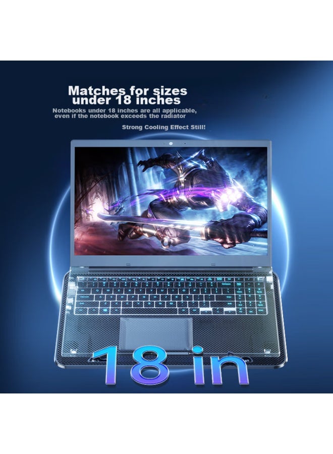 ICE COOREL Kuorui Bingzun A9c 9-fan Laptop Cooling Pad, Computer Stand, Gaming Laptop Cooling Base, Tablet Cooling Fan With Phone Holder, Suitable For Lenovo, Apple, Huawei - Image 5