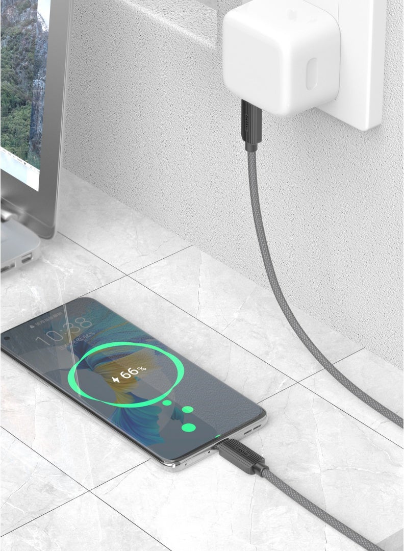 Earldom USB-C to USB-C Fast Charging Cable 60W 1M Black - Image 2