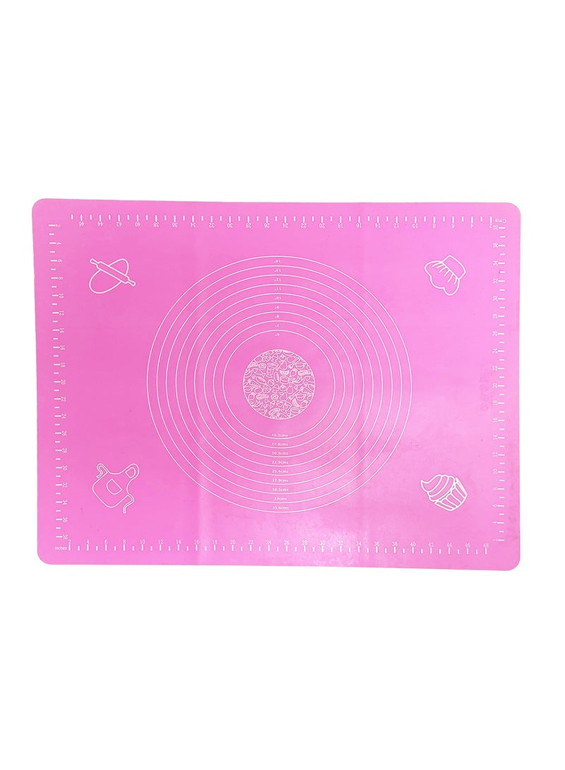 حصيرة خَبز سيليكون، وسادة خَبز سيليكون، وسادة خَبز سيليكون، صانعة عجين بقياساتها، حصيرة لفّ معجنات غير قابلة للانزلاق وغير لاصقة للمطبخ، وردي، 50 × 40 سم - Image 1