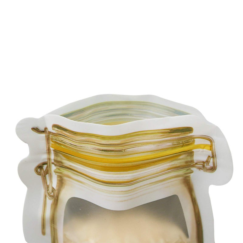 anGrace Mason Jar Bags Yellow, 20 Pcs Reusable Airtight Seal Food Storage Bags Leak-Proof Saver Bags for Travel Camping - Image 5