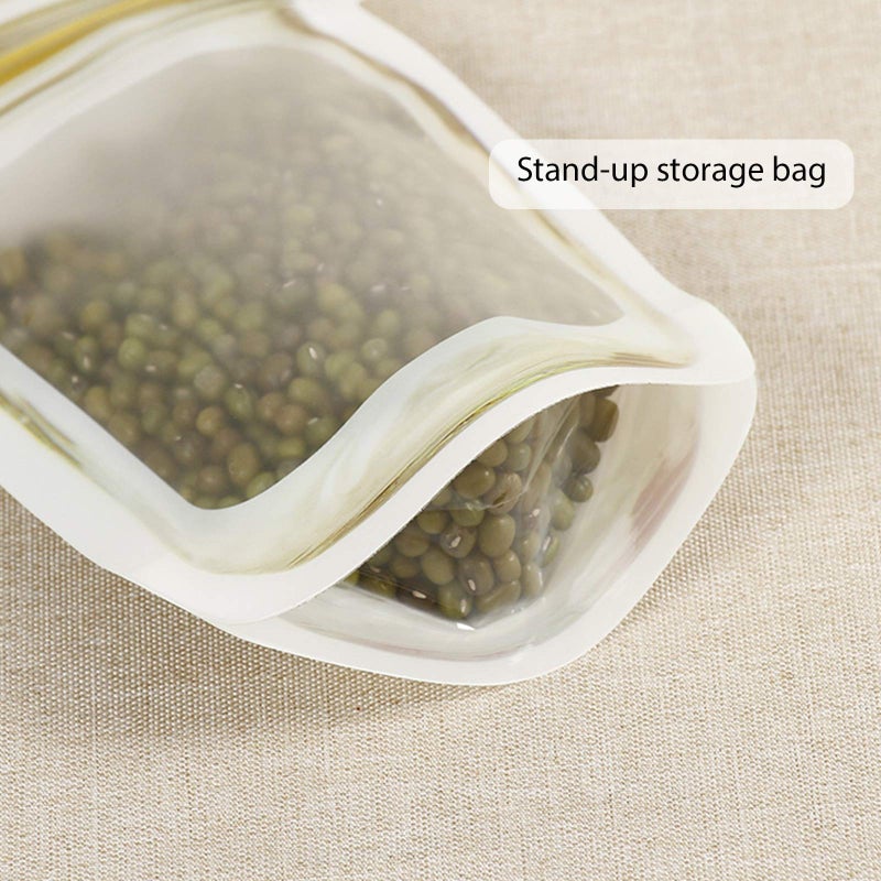 anGrace Mason Jar Bags Yellow, 20 Pcs Reusable Airtight Seal Food Storage Bags Leak-Proof Saver Bags for Travel Camping - Image 4