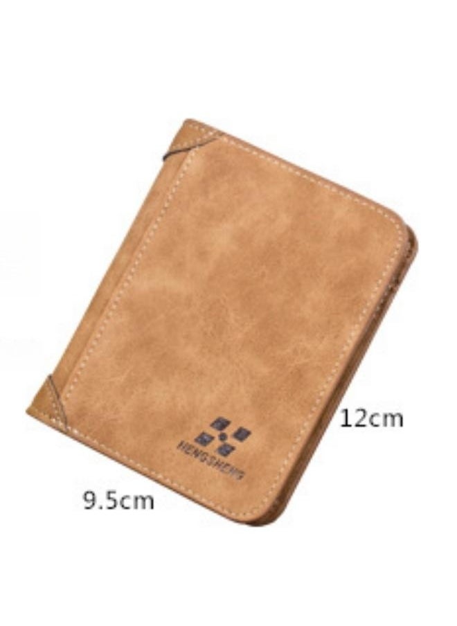 WAOKN - Men's European and American Style Retro Wallet Thin Fashion Casual Matte Leather Card Holder - Image 1