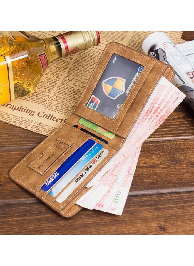 WAOKN - Men's European and American Style Retro Wallet Thin Fashion Casual Matte Leather Card Holder - Image 1