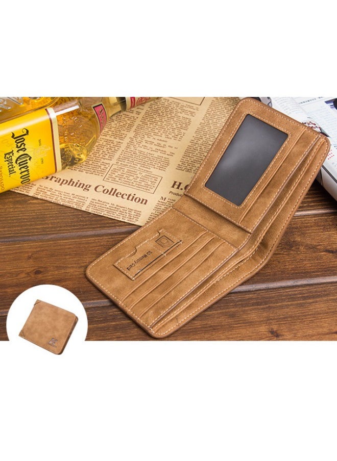 WAOKN - Men's European and American Style Retro Wallet Thin Fashion Casual Matte Leather Card Holder - Image 1