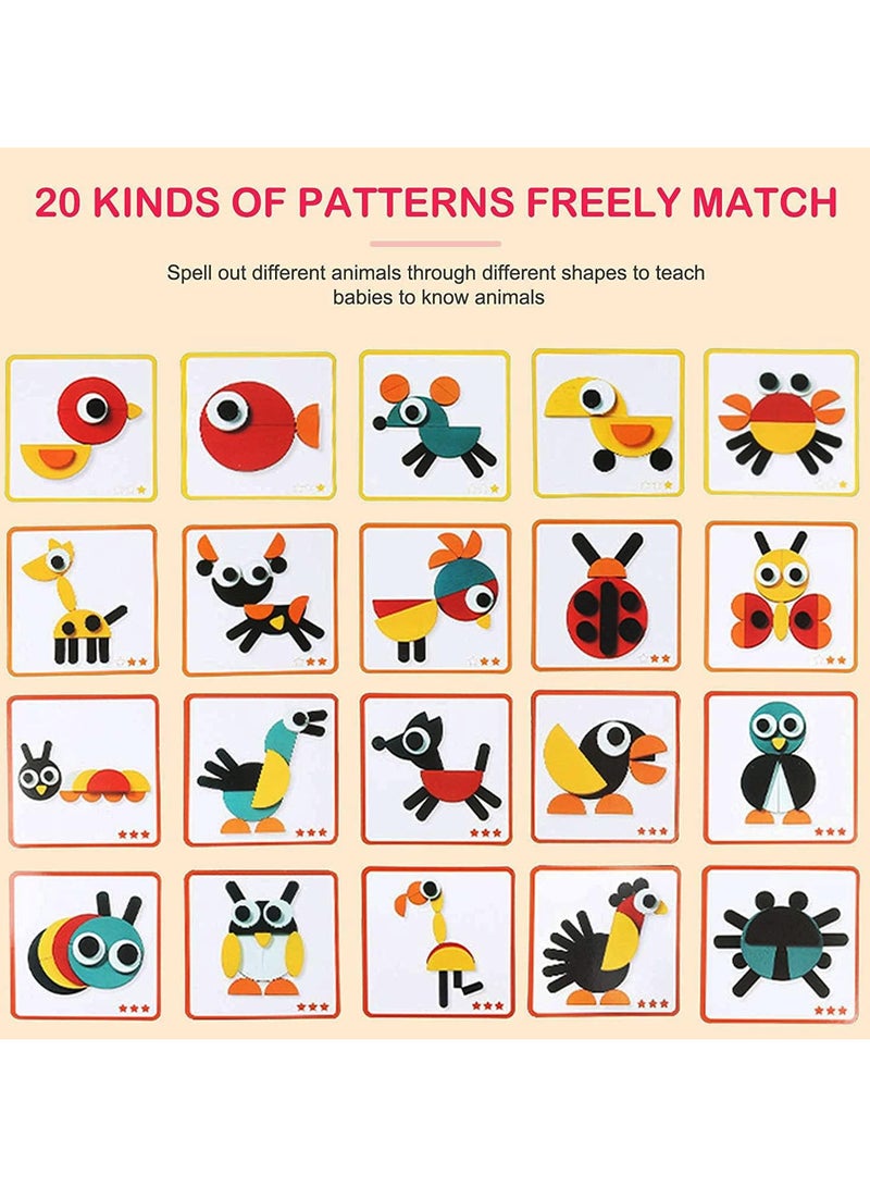 "Guanimo: An educational toy with colorful geometric pieces and challenge cards, enhancing your child's thinking and creativity skills while helping them learn about animals and create endless shapes using their imagination!" - Image 3