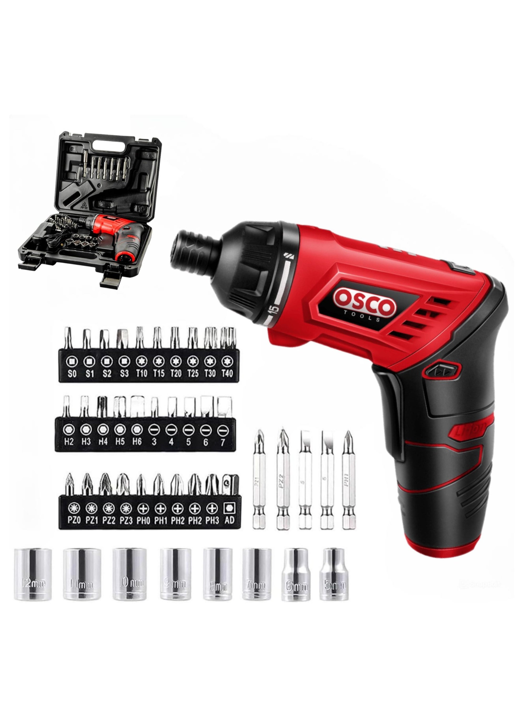 3.6V Battery Screwdriver with Flashlight Lightweight design allows for easy portability, sturdy construction provides long lasting use from OSCO 