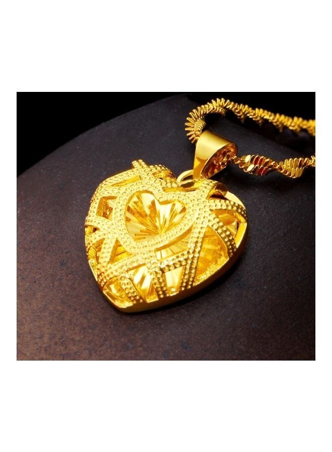 قلادة من ذهب عيار 14 قيراطاً بدلاية على شكل قلب - Image 4