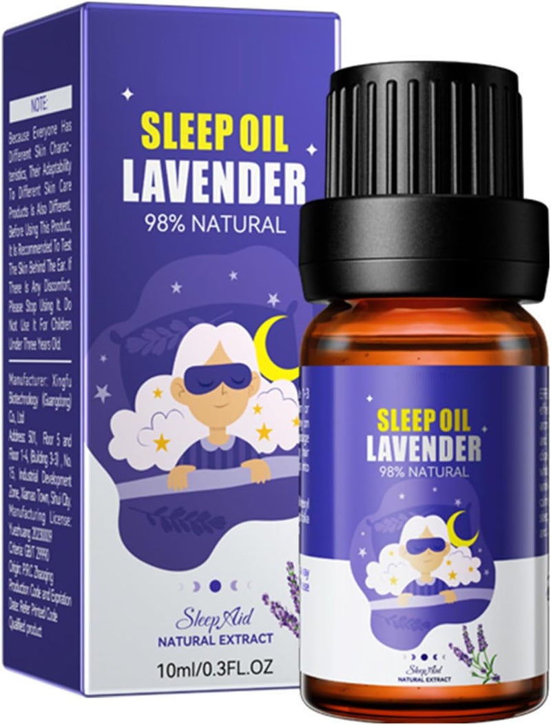 Natural Lavender Essential Oil - Sleep Aid for Faster Slumber & Reduced Night Awakenings, Skin Care for Clearing Acne & Brightening, Relaxing Aromatherapy Oil for Stress Relief, Relaxing Aromatherapy