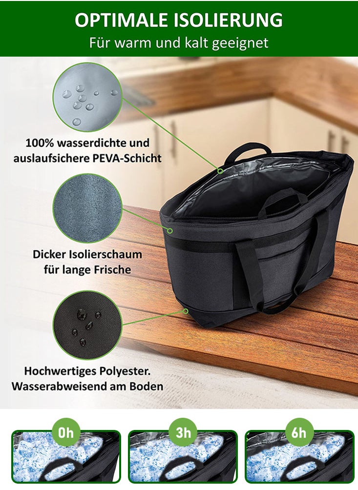 Large Cooler Camping Bag Double Layer Aluminum Foil Insulated Ice Pack for Outdoor Travel Bag, Picnic, Food Preservation