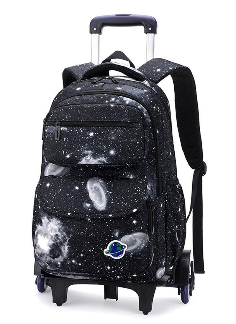 CityRiya-Long - Rolling Backpack Travel Trolly BookBag School Wheeled Backpack for Boys Girls Kids Luggage School Bag with Wheels Trolley Backpack - Image 1
