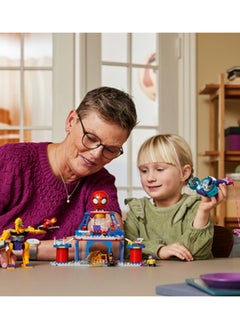 LEGO 10794 مجموعة ألعاب أبطال خارقين 4+ مقر شبكة سبايدي، مجموعة سيارات معركة للأطفال، للأولاد والبنات من سن 4 سنوات فأكثر ومعجبي سبايدي وأصدقائه الرائعين ومارفيل (193 قطعة)  - Image 4