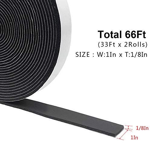 DGSL Weather Stripping Door Seal Strip for Doors and Windows, 1In x 1/8In x 33Ft x 2 Roll Foam Insulation Tape Self Adhesive,Sound Proof,Weatherstrip,Pipe Cooling, Air Conditioning Seal Strip - Image 2