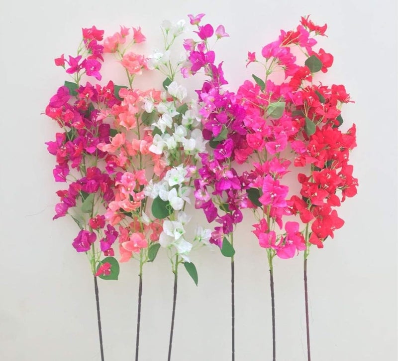 VRB Dec™ (Pack of 3 Artificial Bougainvillea Glabra Fake Plant Flowers for Home, Room,Office | Flowers for Vases | Decoration Items for Living Room (Without Pot) (Multicolor All Mix - 3pcs) - Image 5