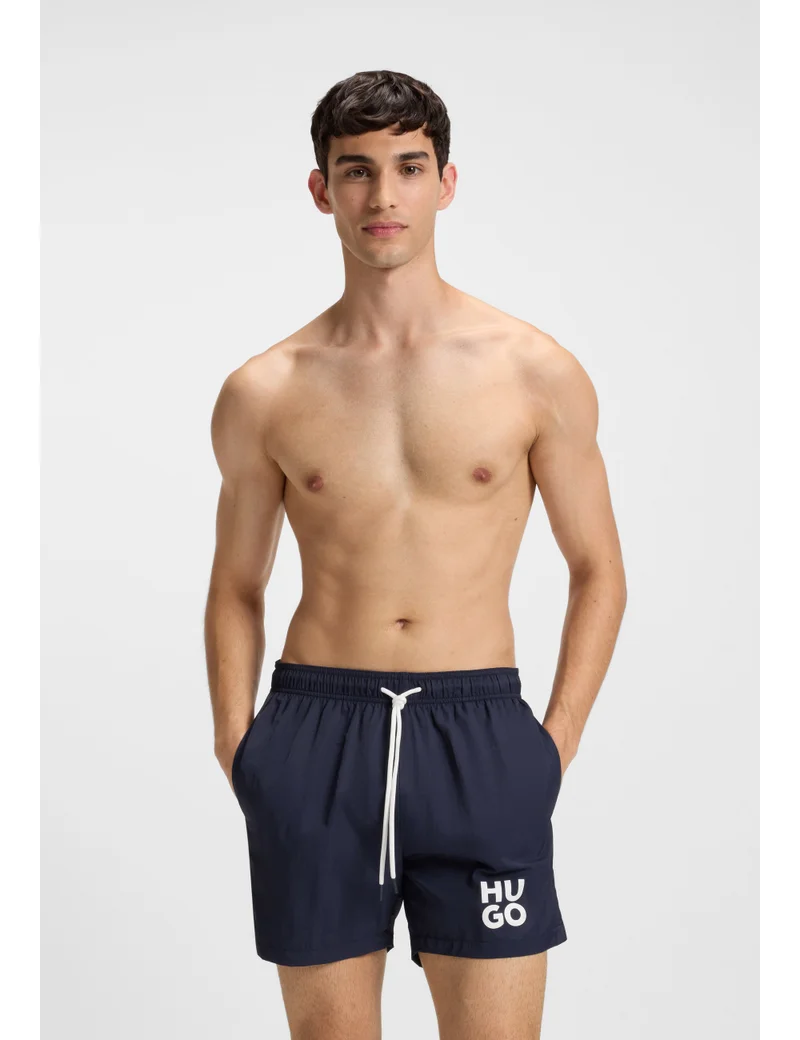 HUGO Swim shorts with stacked-logo print