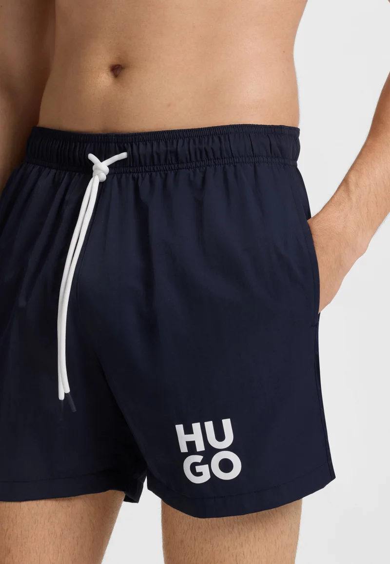 HUGO Quick-dry swim shorts with printed stacked logo