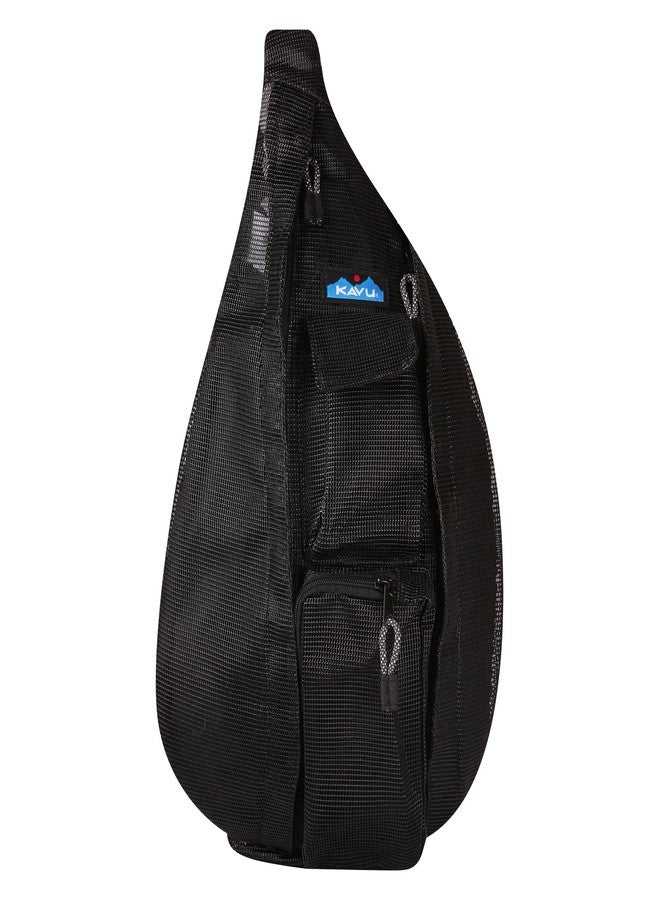 كافو حقيبة ظهر شاطئية من KAVU مصنوعة من حبل شبكي، تُحمل على الكتف - أسود - Image 5