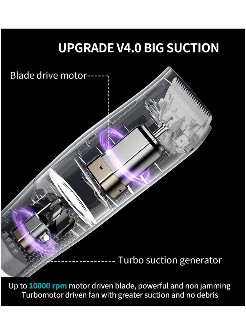 CLIPCLEAN Baby Hair Clippers with Vacuum, Professional Quiet Hair Trimmer for Kids and Toddler, Waterproof & Rechargeable Cordless Hair Cutting Machine for Children, with LCD Display - Image 3