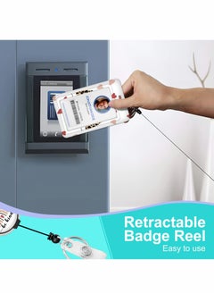 Excefore ID Badge Holder with Lanyard Fashionable Card Holders Retractable Lanyards Leopard Name Tag Vertical Protector Bage Clips for Nurse Nursing Doctor Medical Student  - Image 3