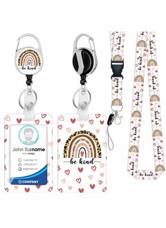 Excefore ID Badge Holder with Lanyard Fashionable Card Holders Retractable Lanyards Leopard Name Tag Vertical Protector Bage Clips for Nurse Nursing Doctor Medical Student  - Image 1