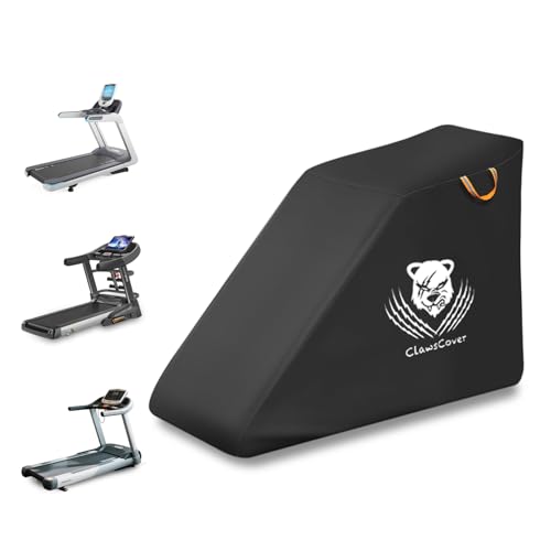 ClawsCover Unfolding Treadmill Cover Waterproof Dustproof Running Machine Cover Exercise Workout Equipment Protective with Night Relfective Handle,Elastic Hem,for Home Gym Indoor Outdoor Use,Black - Image 1