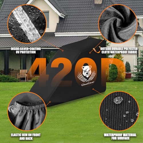 ClawsCover Unfolding Treadmill Cover Waterproof Dustproof Running Machine Cover Exercise Workout Equipment Protective with Night Relfective Handle,Elastic Hem,for Home Gym Indoor Outdoor Use,Black - Image 3