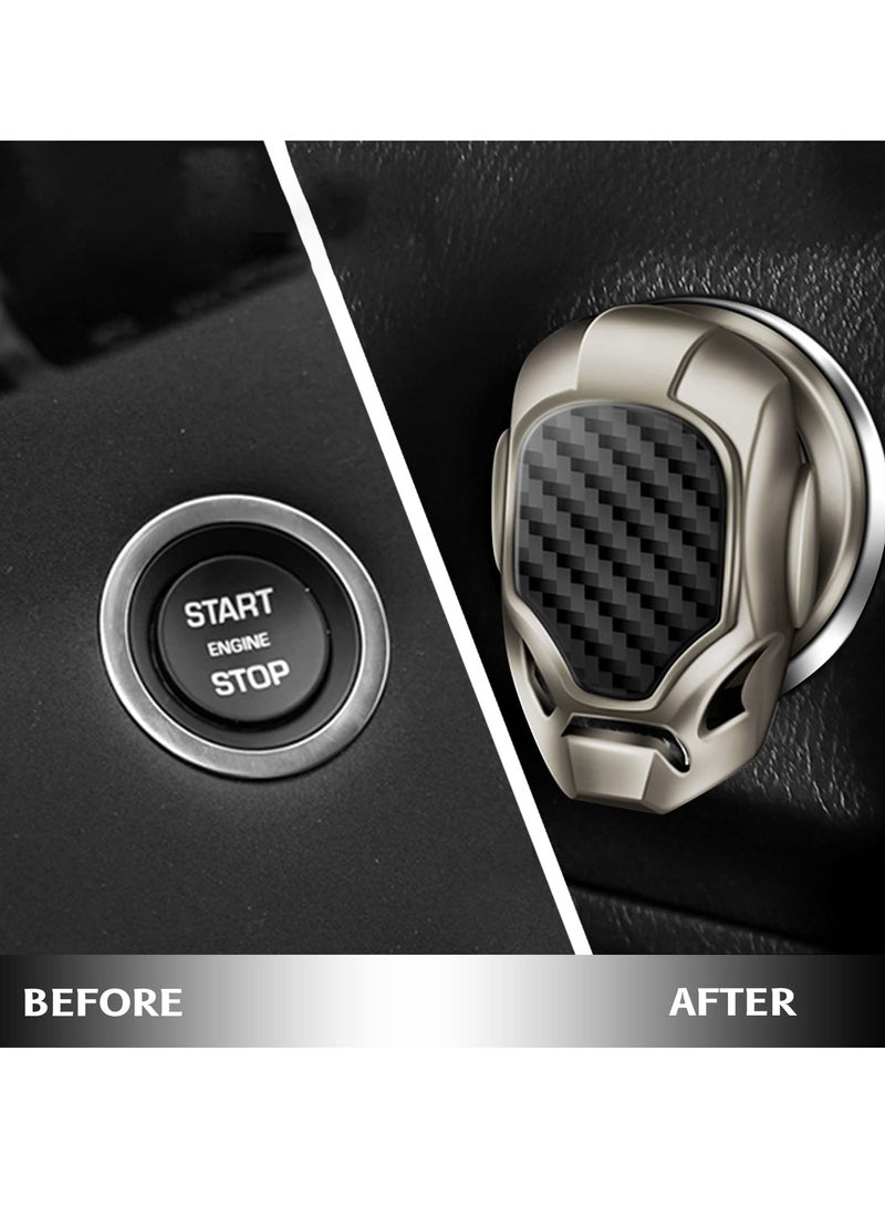 Start Button Cover for Car, Engine Push Start Stop Button Protective Cover Decoration, Car Interior Modification Accessories Push to Start Cover Beige - Image 4