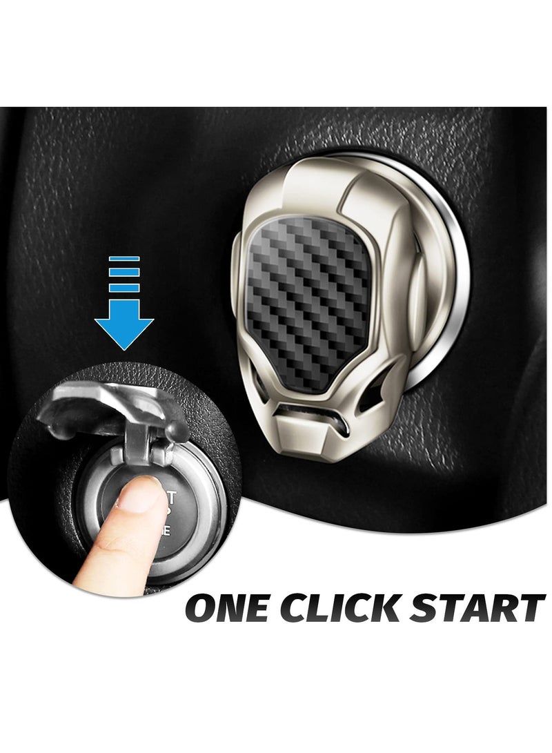 Start Button Cover for Car, Engine Push Start Stop Button Protective Cover Decoration, Car Interior Modification Accessories Push to Start Cover Beige - Image 3