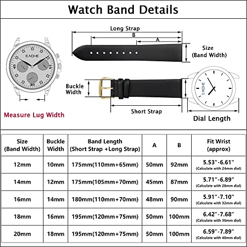 EACHE 12mm Leather Watch Bands, Ladies Leather Watch Straps for Women,12mm Watch Bands for Women - Image 2