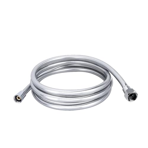 MHS Premium Health Faucet Hose Pipe – Flexible Silver PVC Tube for Bathroom Hand Shower & Faucet | Durable & Leak-Proof | Heavy Duty Brass Fittings | Made in India (1.25 Meter) - Image 1