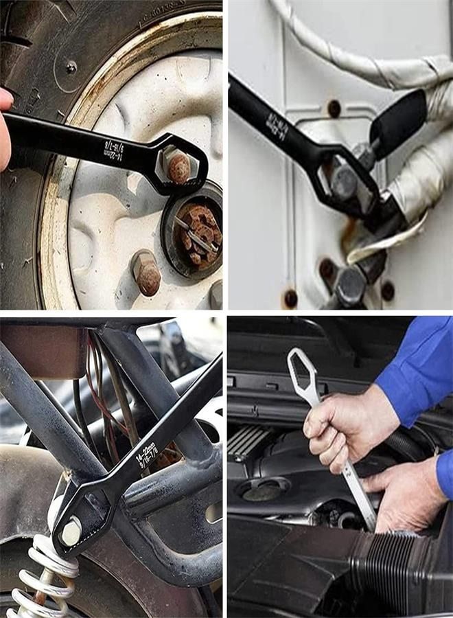 Universal Box Wrench, Double-Ended Self-Tightening Adjustable Wrench Tool, Glasses Wrench 8-22mm Plate Shape Multi-Function, Self-Tightening Idler Wrench Maintenance Tool (2 Pieces) - Image 5