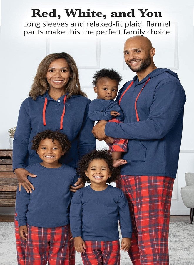 PajamaGram أطقم بيجامات عائلية متطابقة من باجاماجرام - بيجامات عائلية، بنقشة مربعات حمراء وزرقاء، مقاس 12 للأطفال - Image 3