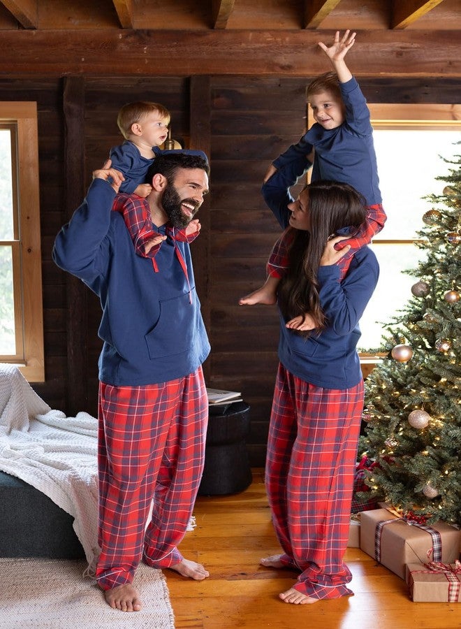 PajamaGram أطقم بيجامات عائلية متطابقة من باجاماجرام - بيجامات عائلية، بنقشة مربعات حمراء وزرقاء، مقاس 12 للأطفال - Image 4