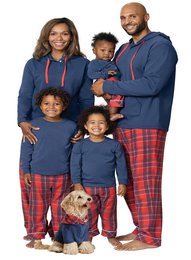 PajamaGram أطقم بيجامات عائلية متطابقة من باجاماجرام - بيجامات عائلية، بنقشة مربعات حمراء وزرقاء، مقاس 12 للأطفال - Image 1