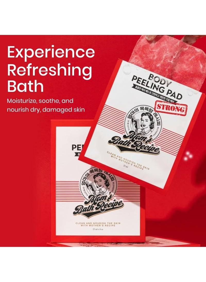 Moms Bath Recipe 8-Piece Body Peeling Pad Trouble Care Clean And Nourish The Skin With Mother's Recipe 25 ml Korean loofah Red - Image 2