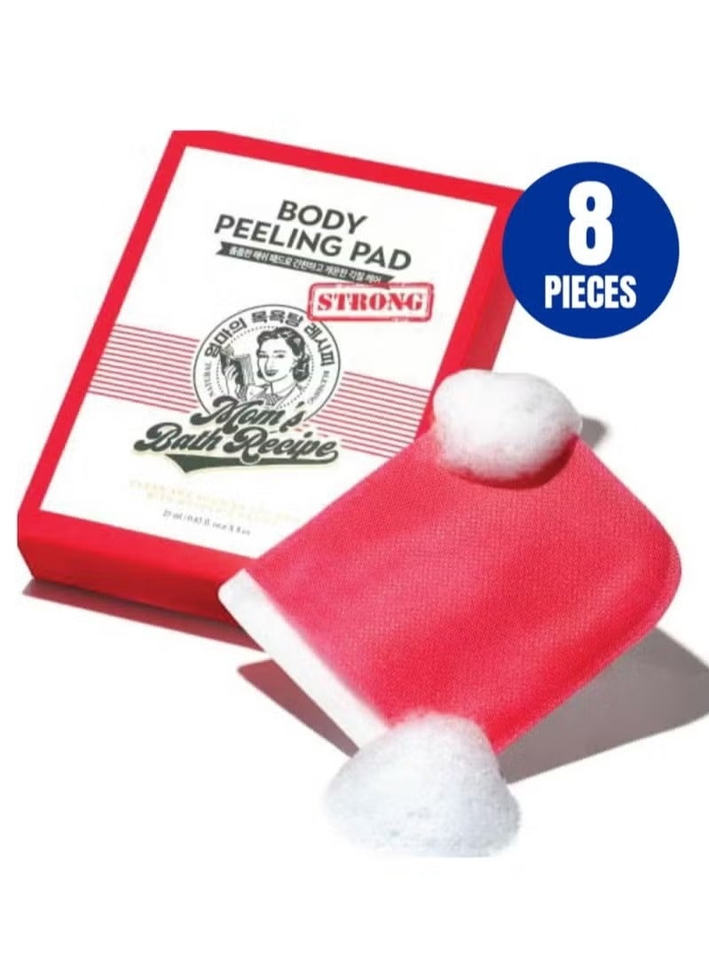 Moms Bath Recipe 8-Piece Body Peeling Pad Trouble Care Clean And Nourish The Skin With Mother's Recipe 25 ml Korean loofah Red - Image 1
