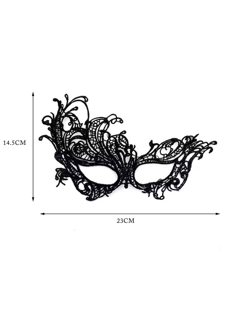 Exquisite Lace Masquerade Mask for Night Party Costume Mask Black  - Image 2