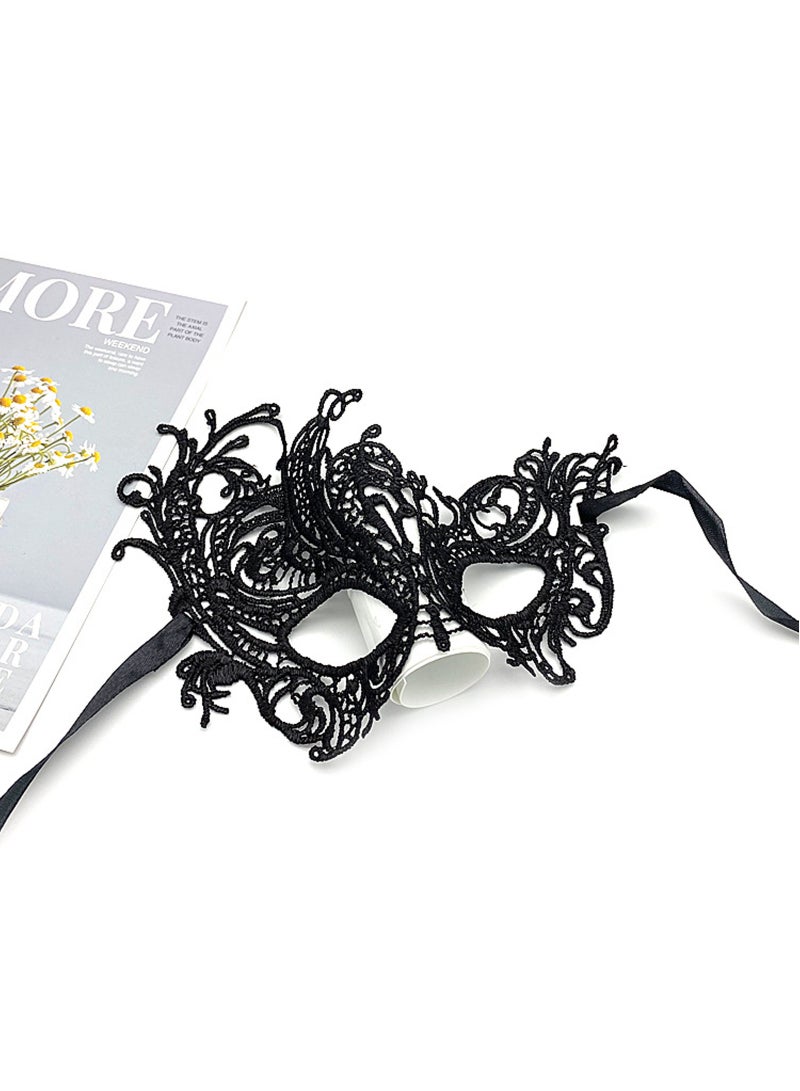 Exquisite Lace Masquerade Mask for Night Party Costume Mask Black  - Image 5