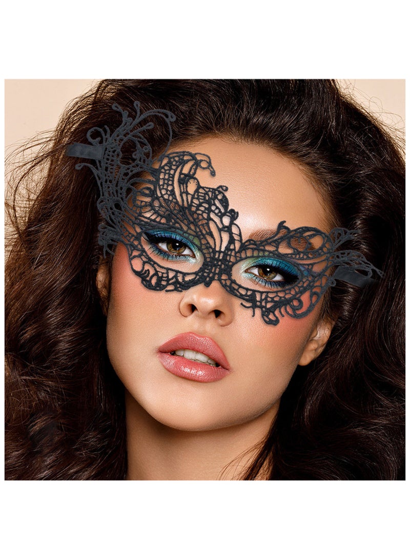 Exquisite Lace Masquerade Mask for Night Party Costume Mask Black  - Image 4