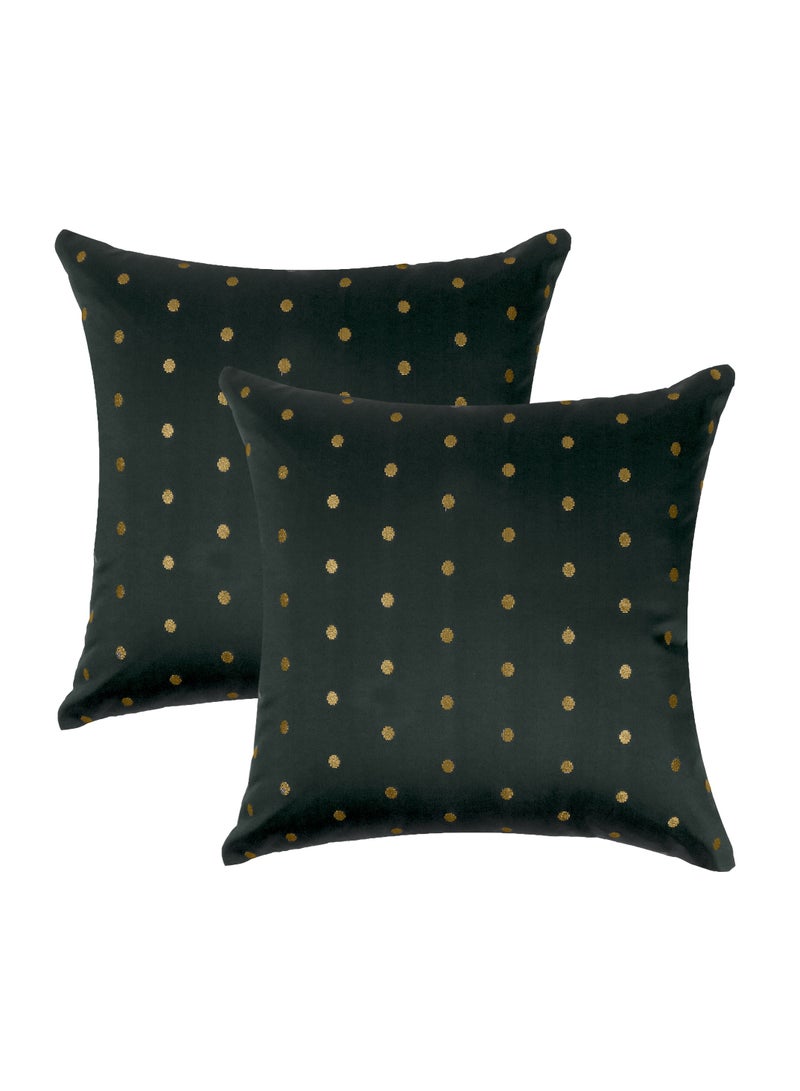 ريارا غطاء وسادة أسود مقاس 50 × 50 سم، غطاء وسادة لغرفة النوم أو الحديقة أو المكتب أو الأريكة أو غرفة المعيشة أو الأريكة الخارجية أو المزرعة، مجموعة من قطعتين  - Image 1