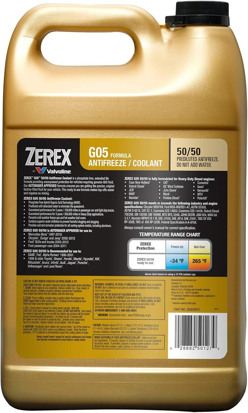 Valvoline Zerex G05 Phosphate Free Antifreeze/Coolant 1 Gallon - Image 2