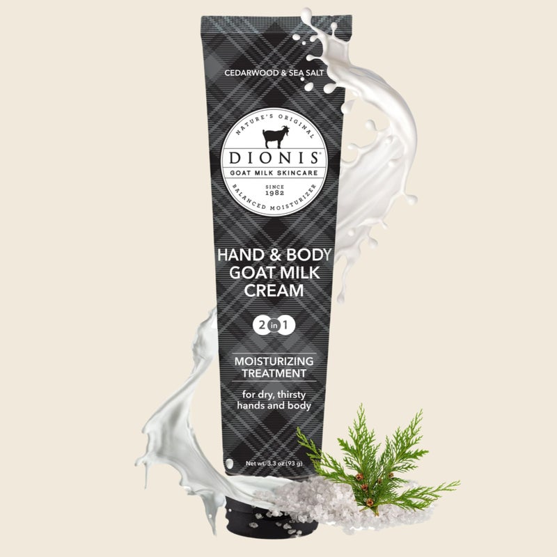 Dionis Goat Milk Skincare Scented Hand & Body Cream - Travel Size Lotion For Hydrating & Moisturizing Dry and Sensitive Skin, Cruelty Free, Paraben Free Made in The USA, Cedarwood & Sea Salt, 3.3 oz - Image 4