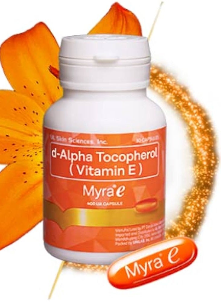 Myra E Myra E d-Alpha Tocopherol 400 IU – Best Vitamin E for Radiant Skin & Hair | 30 Softgels  - Image 2