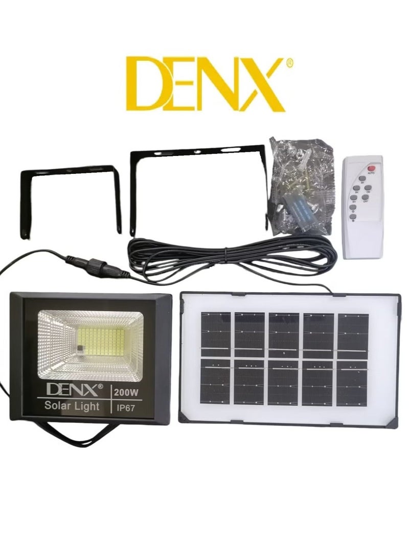 دينكس مصباح شمسي COB بقوة 200 واط IP67 مقاوم للماء والغبار مع جهاز تحكم عن بعد ذكي - Image 2